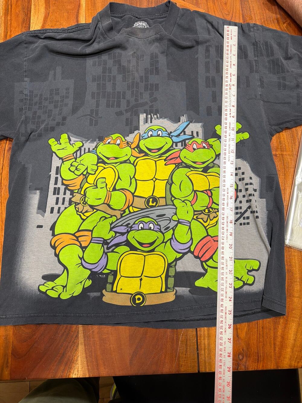 Distressed 2010 TMNT Teenage Mutant Ninja Turtles City Skyline T-Shirt Black XL